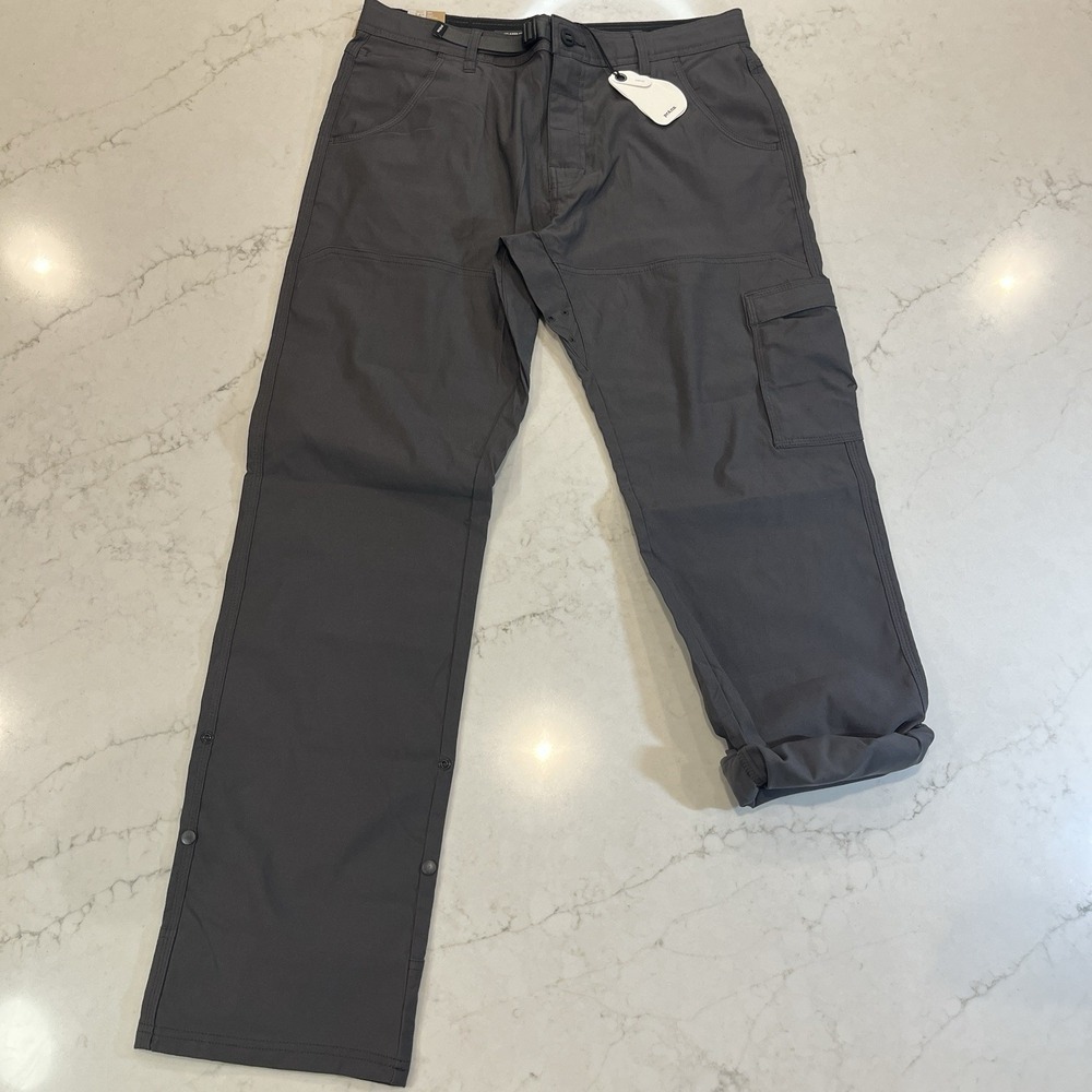 Prana NEW Stretch Zion Relaxed Pant II Mens 34 x 32 Dark Gray‎ Hiking Outdoor